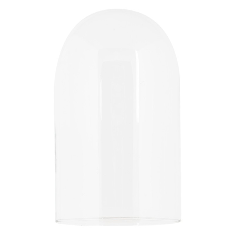 Clayre & Eef Glazen Stolp Ø 14x34 cm Bruin Hout Glas
