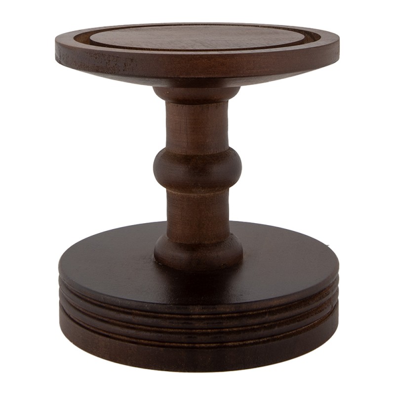 Clayre & Eef Glazen Stolp Ø 14x34 cm Bruin Hout Glas