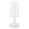 Clayre & Eef Glass Bell Jar Ø 14x34 cm White Wood Glass