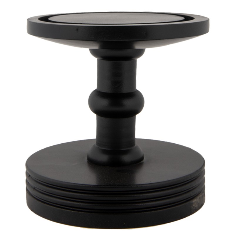 Clayre & Eef Cloche en Verre Ø 14x34 cm Noir Bois Verre