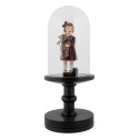 Clayre & Eef Cloche en Verre Ø 14x34 cm Noir Bois Verre