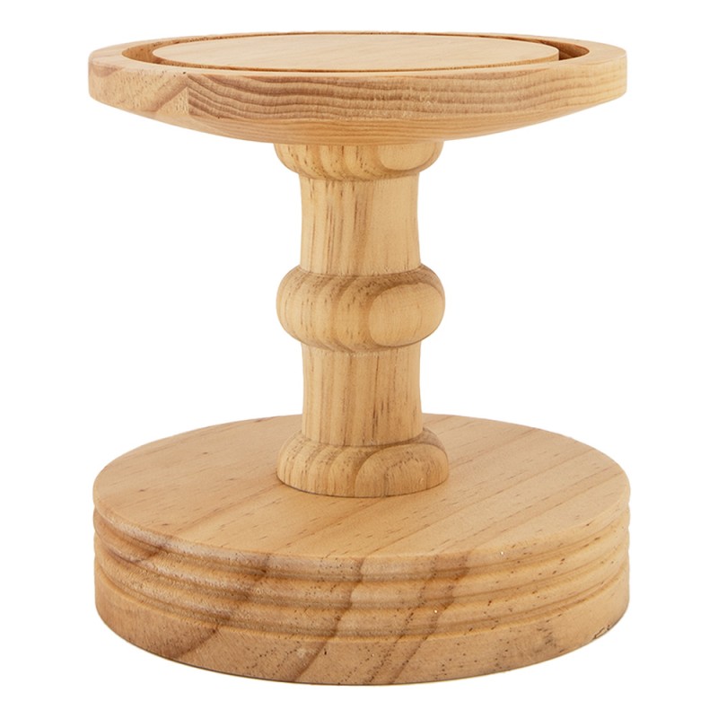 Clayre & Eef Cloche en Verre Ø 17x40 cm Marron Bois Verre
