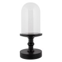 Clayre & Eef Cloche en Verre Ø 17x40 cm Noir Bois Verre
