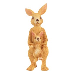 Clayre & Eef Figurine décorative Lapin 4x4x8 cm Marron Plastique
