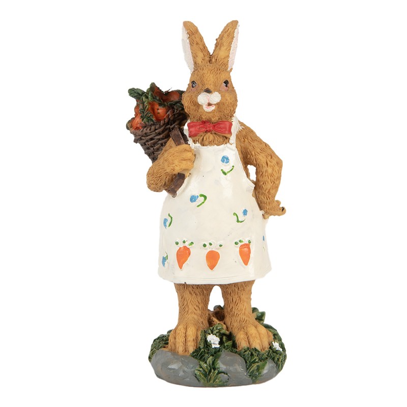 Clayre & Eef Figurine décorative Lapin 5x5x13 cm Marron Plastique