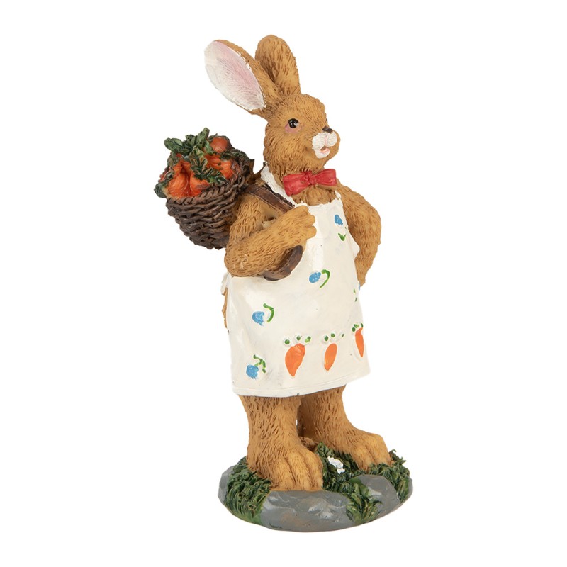 Clayre & Eef Figurine décorative Lapin 5x5x13 cm Marron Plastique