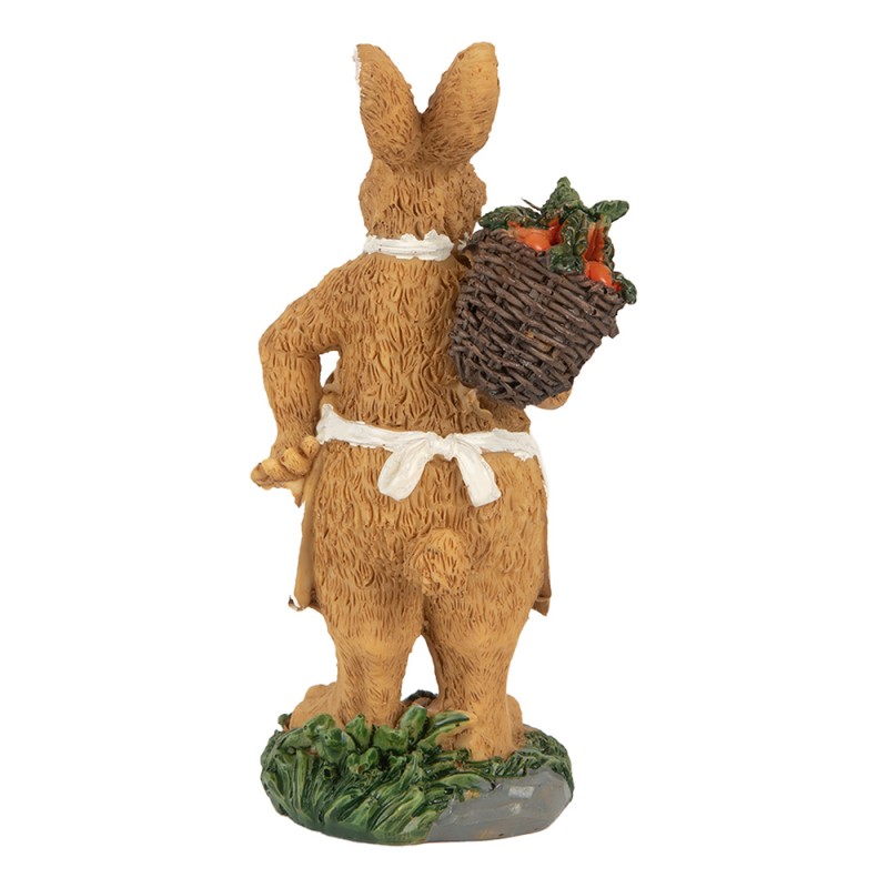Clayre & Eef Figurine décorative Lapin 5x5x13 cm Marron Plastique