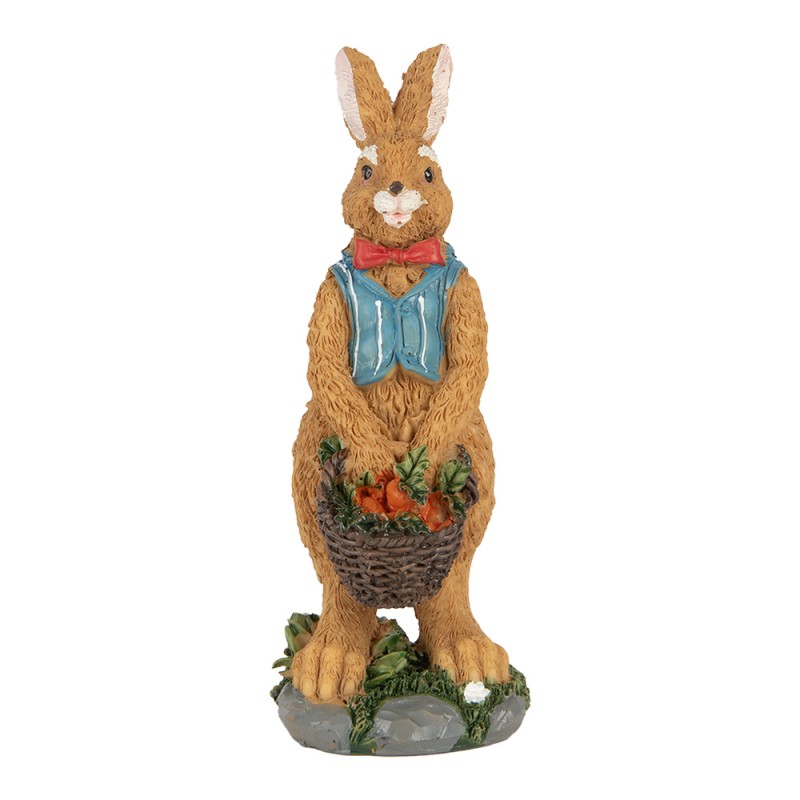 Clayre & Eef Statuetta decorativa Coniglio 5x5x13 cm Marrone Plastica