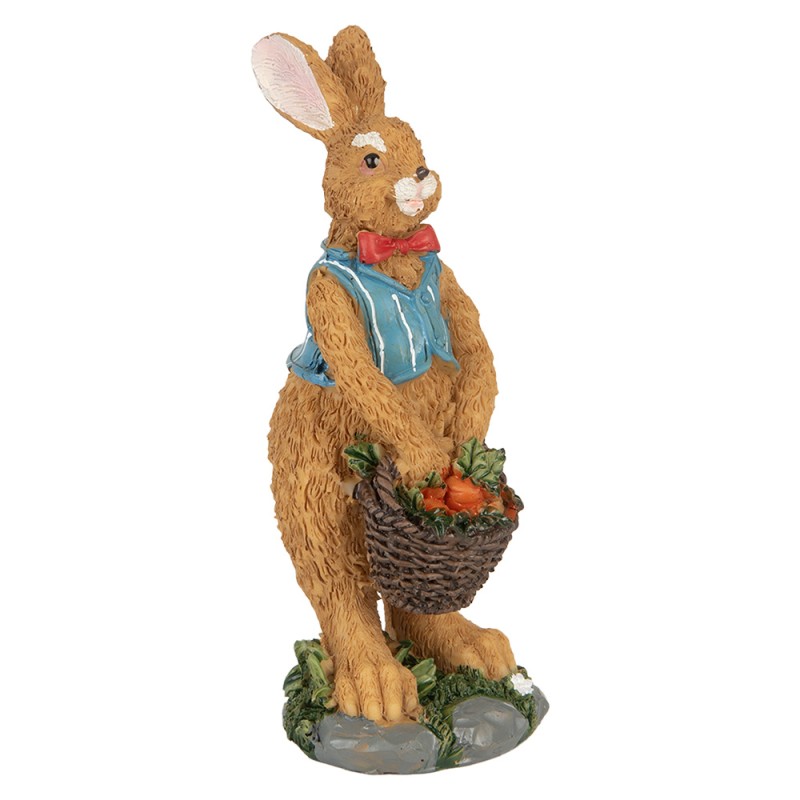 Clayre & Eef Statuetta decorativa Coniglio 5x5x13 cm Marrone Plastica