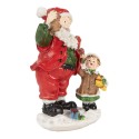 Clayre & Eef Statuetta decorativa di Natale Babbo Natale  13 cm Rosso Plastica