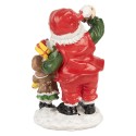 Clayre & Eef Statuetta decorativa di Natale Babbo Natale  13 cm Rosso Plastica