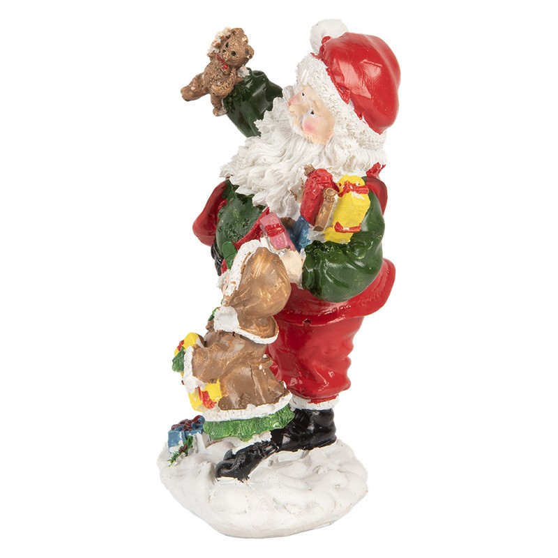 Clayre & Eef Statuetta decorativa di Natale Babbo Natale  13 cm Rosso Plastica