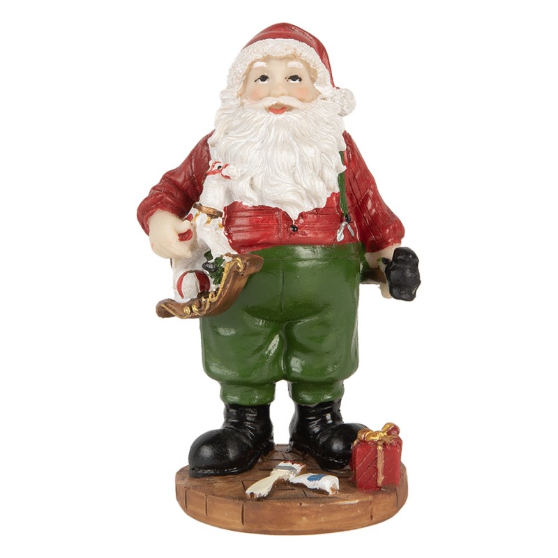 Clayre & Eef Figure de Noël Père Noël 8x6x13 cm Rouge Plastique