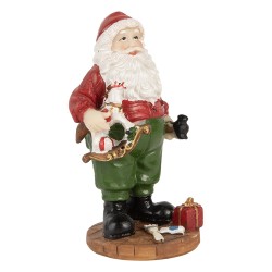 Clayre & Eef Statuetta decorativa di Natale Babbo Natale  8x6x13 cm Rosso Plastica