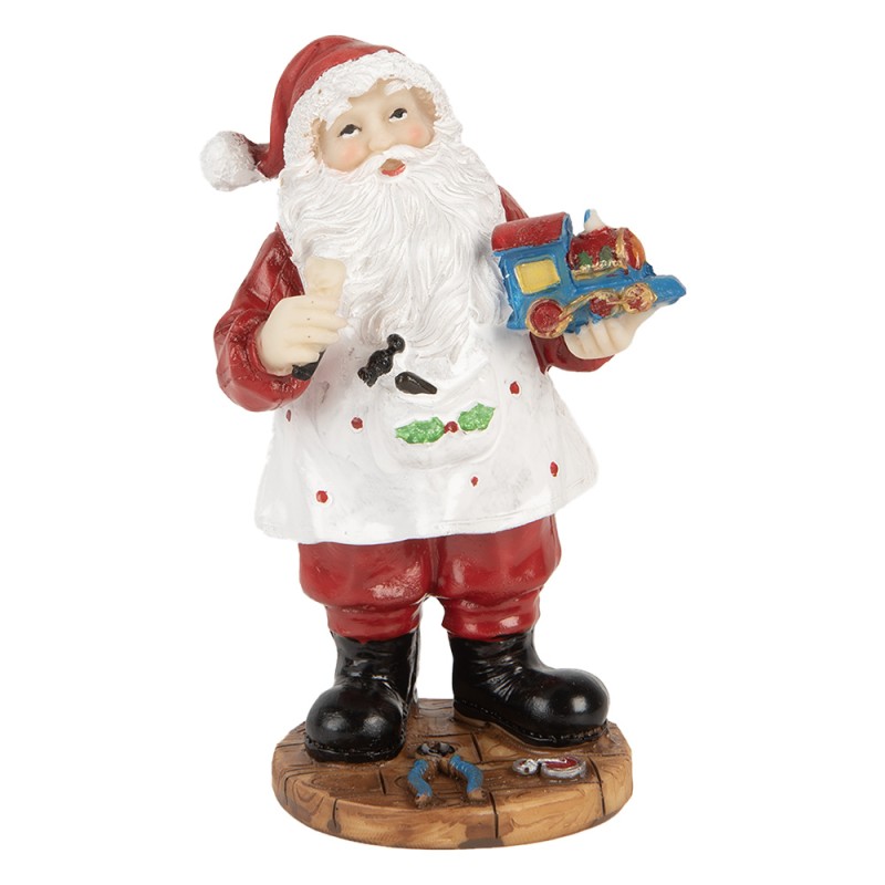 Clayre & Eef Weihnachtsdekorationsfigur Weihnachtsmann 13 cm Rot Kunststoff