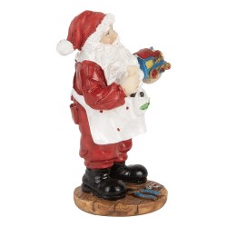 Clayre & Eef Statuetta decorativa di Natale Babbo Natale  13 cm Rosso Plastica