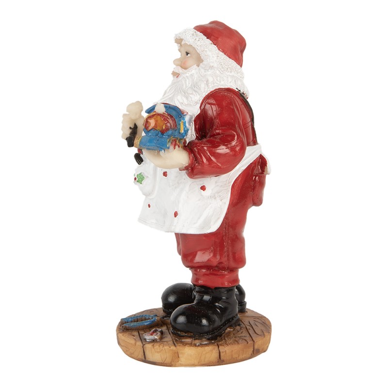 Clayre & Eef Weihnachtsdekorationsfigur Weihnachtsmann 13 cm Rot Kunststoff
