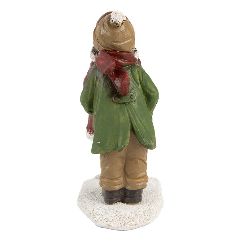 Clayre & Eef Statuetta decorativa di Natale Bambini 12 cm Rosso Verde  Plastica