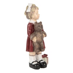Clayre & Eef Kerstdecoratie Beeld Meisje 13 cm Rood Kunststof