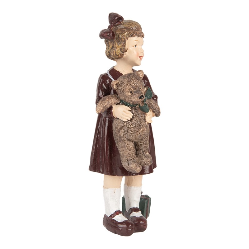 Clayre & Eef Statuetta decorativa di Natale Ragazza 15 cm Marrone Plastica