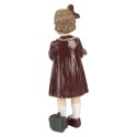 Clayre & Eef Statuetta decorativa di Natale Ragazza 15 cm Marrone Plastica