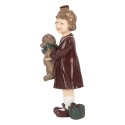 Clayre & Eef Statuetta decorativa di Natale Ragazza 15 cm Marrone Plastica