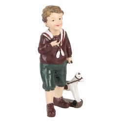 Clayre & Eef Kerstdecoratie Beeld Kind 15 cm Bruin Kunststof