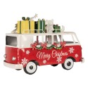 Clayre & Eef Christmas Decoration with LED Lighting Bus 31x15x21 cm Red Metal