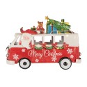 Clayre & Eef Christmas Decoration with LED Lighting Bus 31x15x21 cm Red Metal
