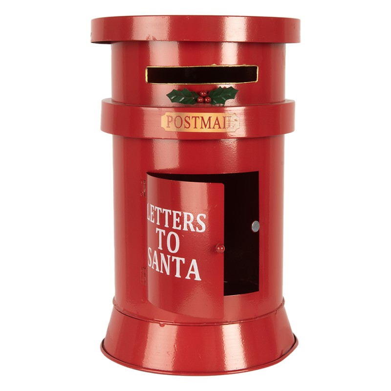 Clayre & Eef Decorazione di Natalizie Buca delle lettere Ø 24x38 cm Rosso Metallo