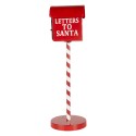 Clayre & Eef Decorazione di Natalizie Buca delle lettere Ø 15x50 cm Rosso Metallo