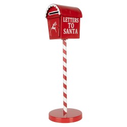 Clayre & Eef Decorazione di Natalizie Buca delle lettere Ø 15x50 cm Rosso Metallo