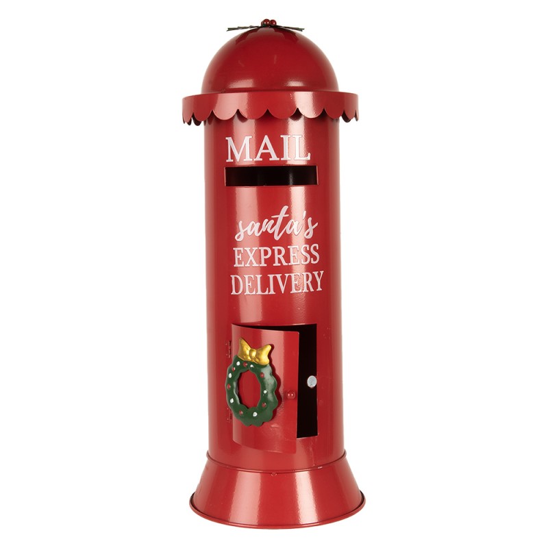 Clayre & Eef Christmas Decoration Mailbox Ø 19x52 cm Red Metal