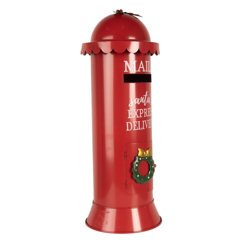 Clayre & Eef Christmas Decoration Mailbox Ø 19x52 cm Red Metal