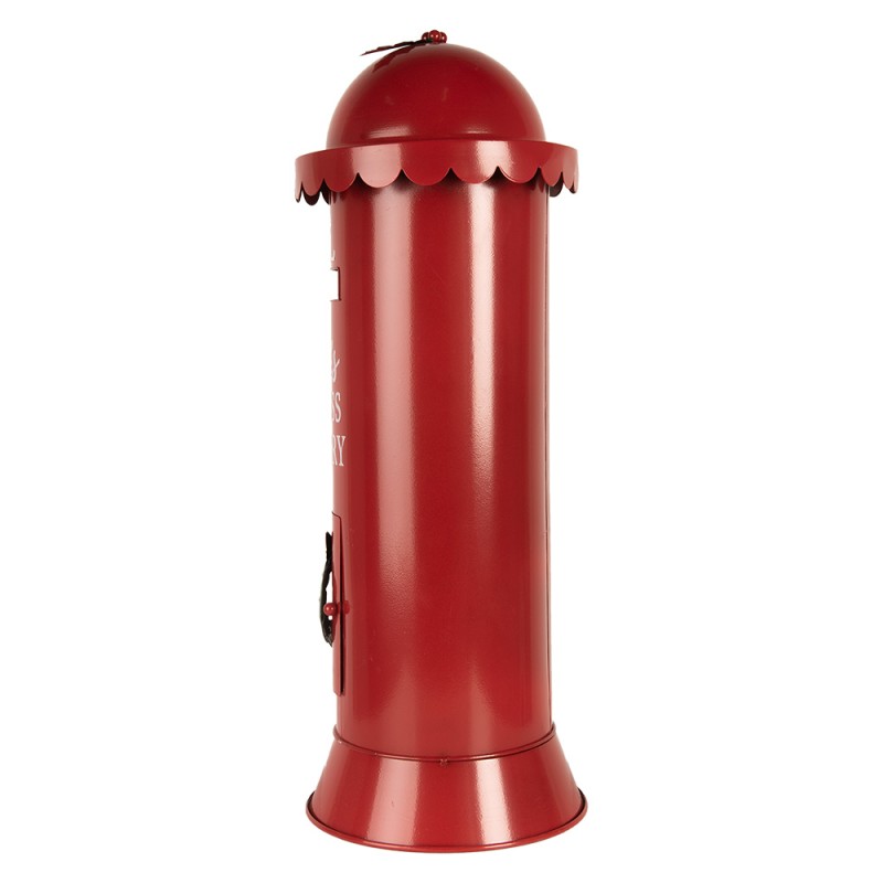 Clayre & Eef Christmas Decoration Mailbox Ø 19x52 cm Red Metal