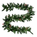 Clayre & Eef Ghirlanda di Natale 270 cm Verde Plastica