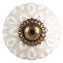 Clayre & Eef Door Knob Ø 3x3 cm White Ceramic