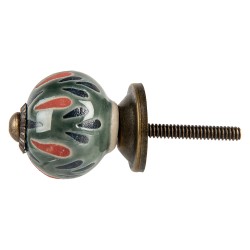 Clayre & Eef Pomello Ø 3x3 cm Verde Ceramica