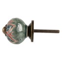 Clayre & Eef Door Knob Ø 3x3 cm Green Ceramic