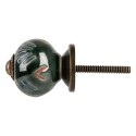 Clayre & Eef Poignée de porte Ø 3x3 cm Vert Céramique