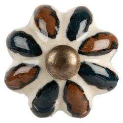 Clayre & Eef Door Knob Ø 3x3 cm Beige Ceramic