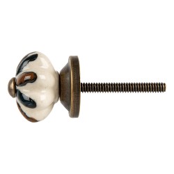 Clayre & Eef Door Knob Ø 3x3 cm Beige Ceramic