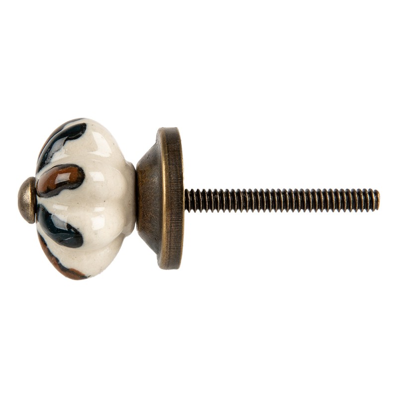Clayre & Eef Türknauf Ø 3x3 cm Beige Keramik