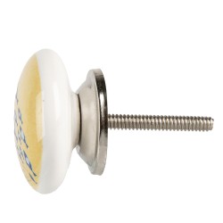 Clayre & Eef Pomello Ø 4x2 cm Bianco Blu  Ceramica