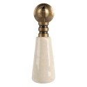 Clayre & Eef Poignée de porte 2x2x7 cm Beige Céramique
