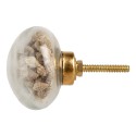 Clayre & Eef Door Knob Ø 5x4 cm Beige Glass Shells