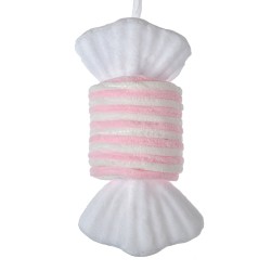 Clayre & Eef Christmas Ornament Candy 11x8x20 cm Pink White Synthetic