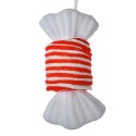 Clayre & Eef Kersthanger Snoep 11x8x20 cm Wit Rood Synthetisch