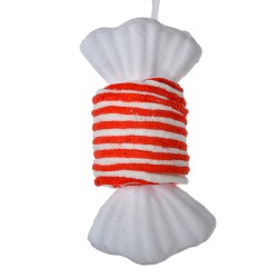 Clayre & Eef Ornamento Natalizio Caramelle 11x8x20 cm Bianco Rosso  Sintetico
