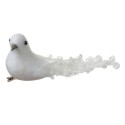 Clayre & Eef Décoration Oiseaux 19x9x10 cm Blanc Plastique